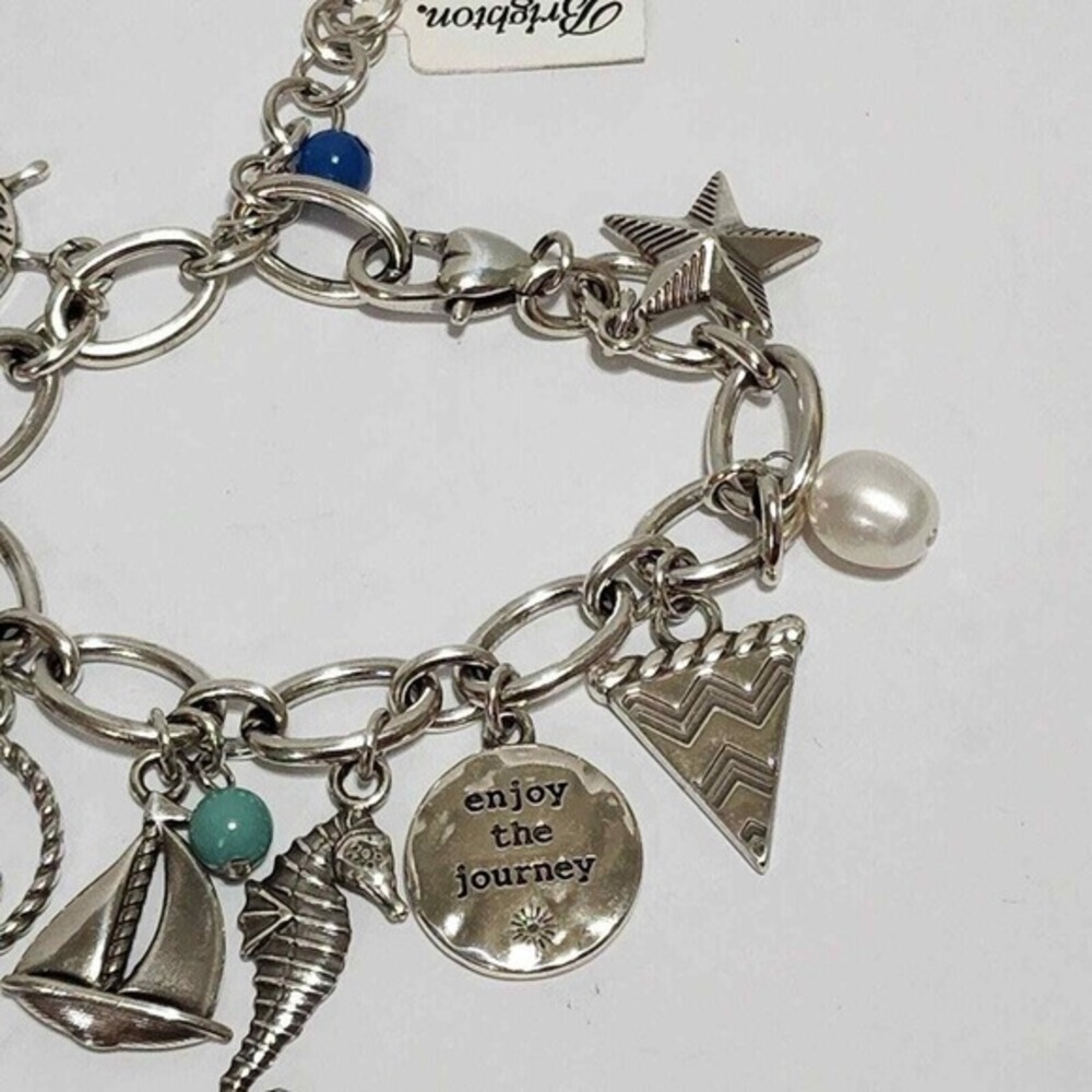 Brighton Blue Water crab, seahorse, star, sailboat, and pearl charm bracelet new - Picture 7 of 9